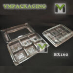 6 cavity Mooncake tray Kuih Container BX162 / Disposable Plastic Clear Bakery Container / BX 162 / Bekas Kuih (50pcs±)